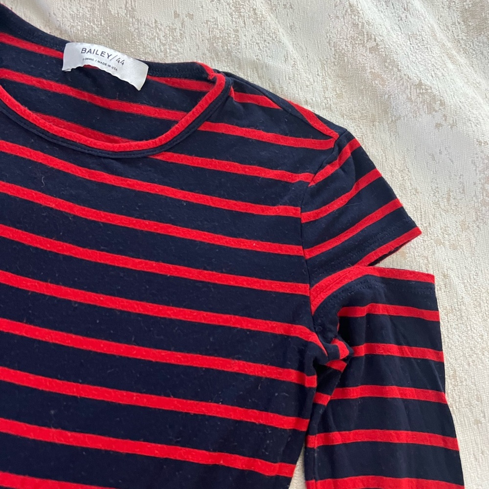 Bailey 44 Kids Navy and Red Striped Top
